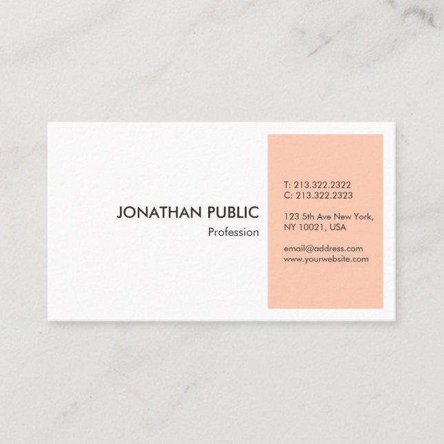 Personalized Modern Elegant Simple Professional Business Card (Front)