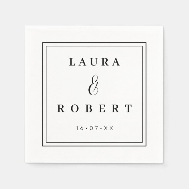Personalized Modern Elegant Simple Stylish Wedding Napkins (Front)