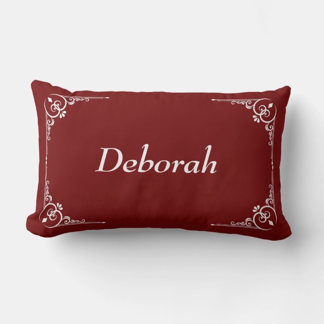 Personalized Modern Elegant Typography Name Lumbar Pillow (Front)