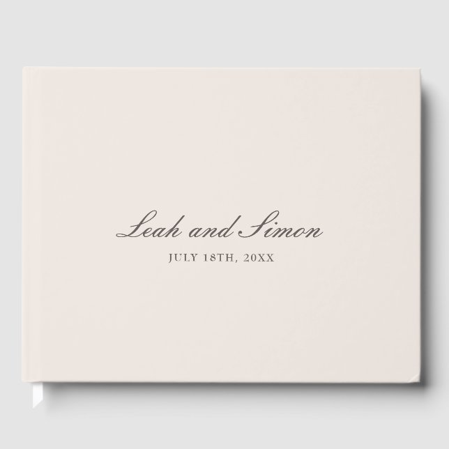 Personalized Modern Elegant Wedding Guest Book (Front)