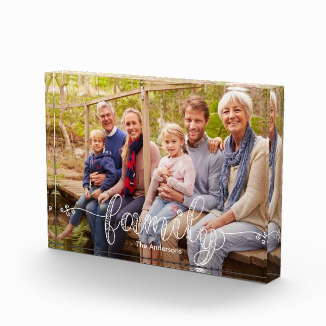 Personalized Modern Family Keepsake Photo Block (Right)