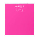 Personalized Modern Family Name Hot Pink Notepad at Zazzle