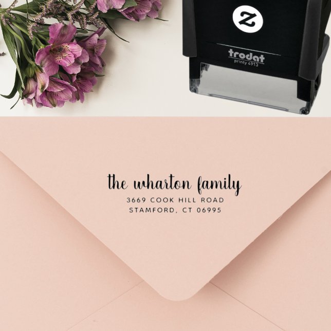 Personalized Modern Family Name Return Address Self-inking Stamp (Creator Uploaded)