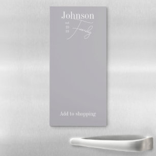 Personalized Modern Family Name Shopping List Magnetic Notepad