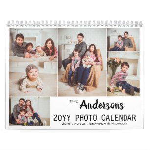 Personalized Modern Family Photo Collage Calendar