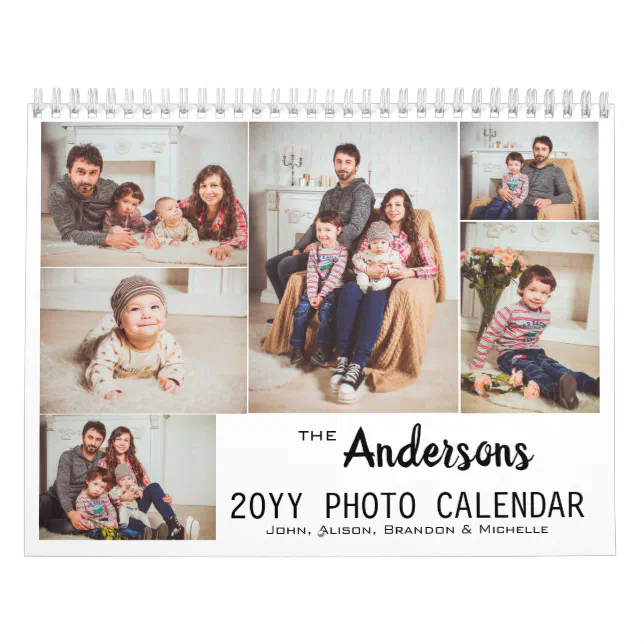 Personalized Modern Family Photo Collage Calendar | Zazzle