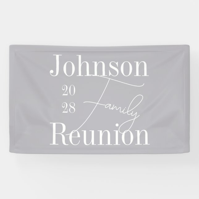 Personalized Modern Family Reunion Party Banner (Horizontal)