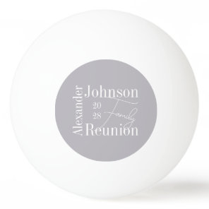 Personalized Modern Family Reunion Typography Ping Pong Ball