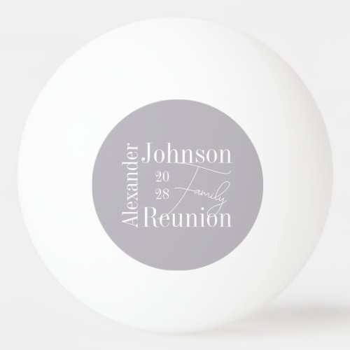 Personalized Modern Family Reunion Typography Ping Pong Ball