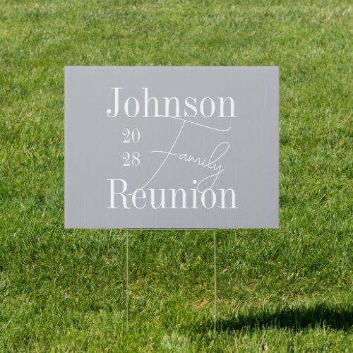 Personalized Modern Family Reunion Yard Sign
