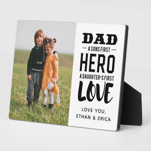 Personalized Modern Fathers Day Photo Plaque