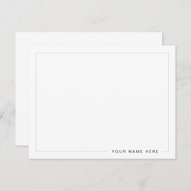 Personalized Modern Flat Note Card (Front/Back)