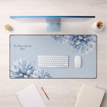 Personalized Modern Floral Dusty Blue