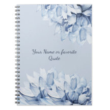 Personalized Modern Floral Dusty Blue