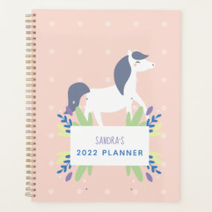 Personalized Modern Floral Horse Lover Pastel Planner