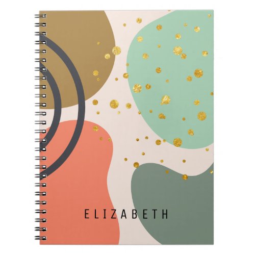 Personalized Modern Flowing Shapes Blush Notebook