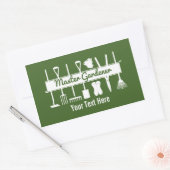 Personalized Modern Forest Green Master Gardener Rectangular Sticker (Envelope)