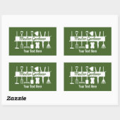 Personalized Modern Forest Green Master Gardener Rectangular Sticker (Sheet)