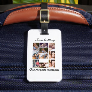 Personalized Modern Friends 10 Photo Collage Luggage Tag