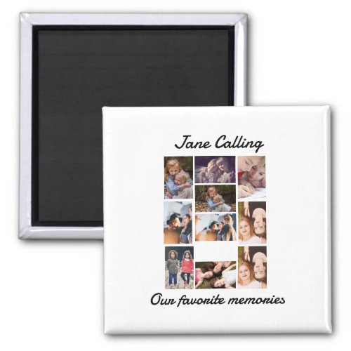 Personalized Modern Friends 10 Photo Collage  Magnet