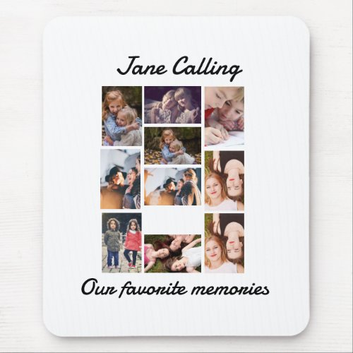 Personalized Modern Friends 10 Photo Collage   Mouse Pad