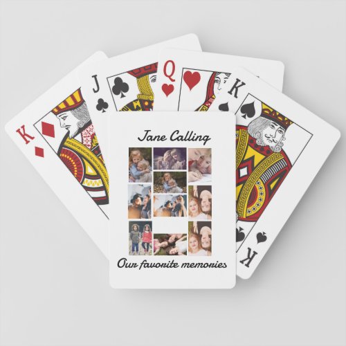 Personalized Modern Friends 10 Photo Collage  Playing Cards