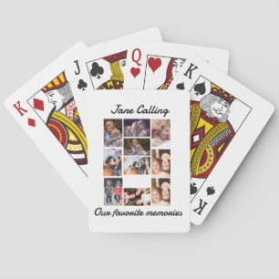 Personalized Modern Friends 10 Photo Collage Poker Cards