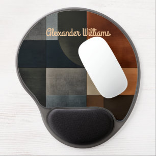 Personalized Modern Geometric Earthy Gel Mouse Pad