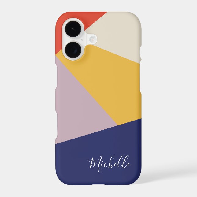 Personalized Modern Geometric Triangles Iphone Case (Back)