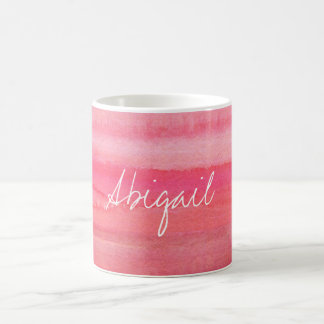 Personalized Modern Girl Pink Rose Coffee Mug