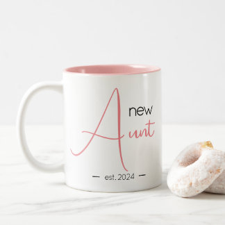 Personalized Modern Girly New Aunt Two-Tone Coffee Mug