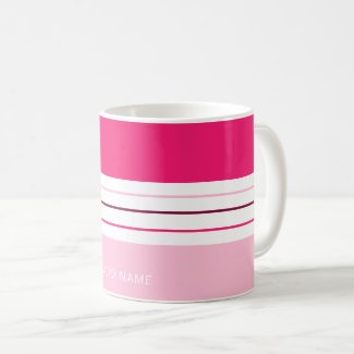 Personalized Modern Girly Pink Stripes
