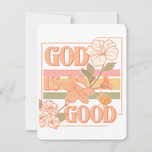 Personalized Modern God is Good Note Card