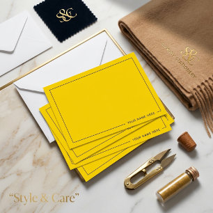 Personalized Modern Gold Flat Note Card