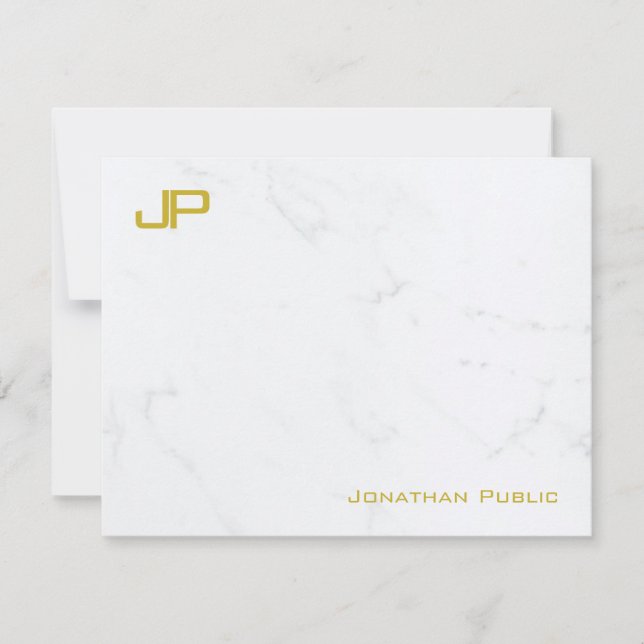 Personalized Modern Gold Marble Simple Template (Front)