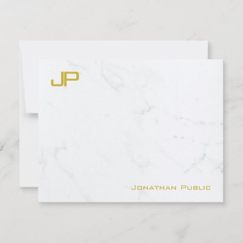 Personalized Modern Gold Marble Simple Template