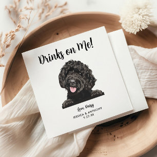 Personalized Modern Goldendoodle Dog Wedding  Napkins