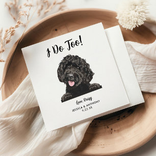 Personalized Modern Goldendoodle Dog Wedding Napkins