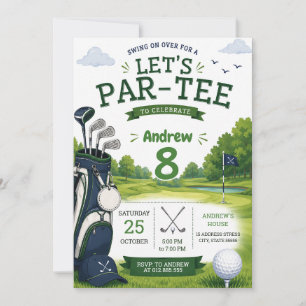 Personalized modern Golf Birthday Invitation
