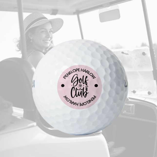 Personalized Modern Golf Club Name Blush Pink Golf Balls (Creator Uploaded)