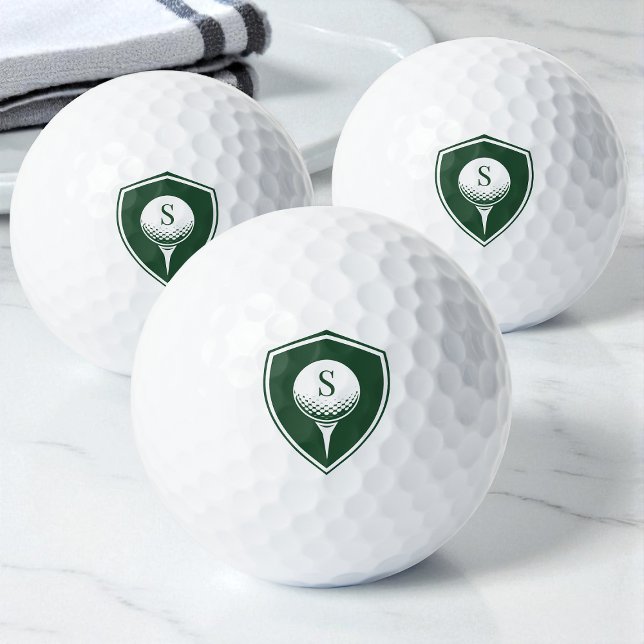 Personalized Modern Golfer Green Initial Monogram Golf Balls (Personalized Modern Golfer Green Initial Monogram Golf Balls)