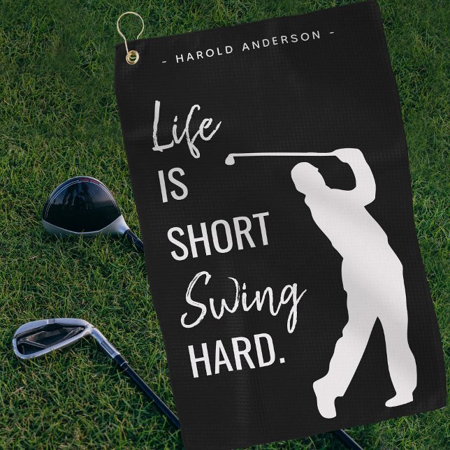 Personalized Modern Golfer Quote  Golf Towel (Creator Uploaded)