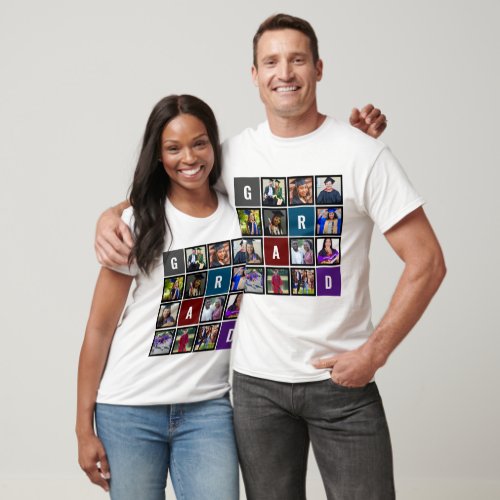 Personalized Modern Grad Photo Collage Graduation T_Shirt