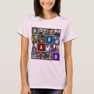 Personalized Modern Grad Photo Collage Graduation T-Shirt