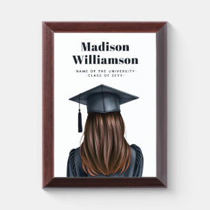 Personalized Modern Graduation Female Graduate Award Plaque