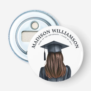 Personalized Modern Graduation Female Graduate Bottle Opener