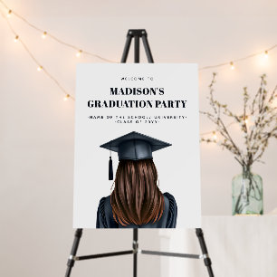 Personalized Modern Graduation Female Graduate Foam Board