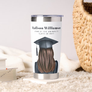 Personalized Modern Graduation Female Graduate Insulated Tumbler
