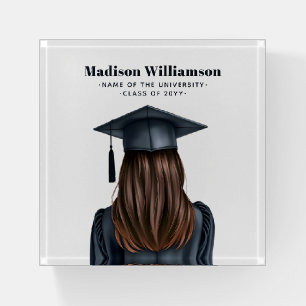 Personalized Modern Graduation Female Graduate Paperweight