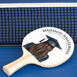 Personalized Modern Graduation Female Graduate Ping Pong Paddle